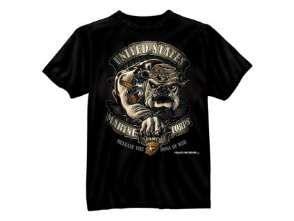 Triko USMC BULDOG ČERNÉ (velikost S)