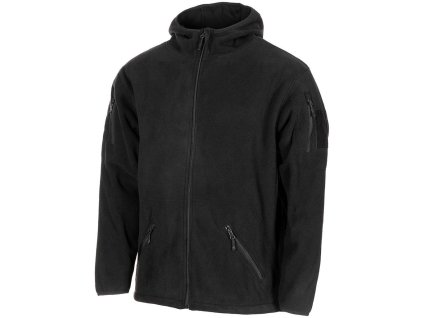 Mikina FLEECE na zip s kapucí TACTICAL ČERNÁ