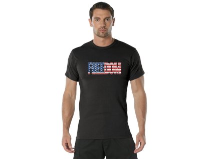 Triko FREEDOM US vlajka ČERNÉ (velikost 3XL)