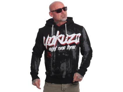 Pánská mikina Yakuza Crashed Skull Allover 24003 black (Velikost M)