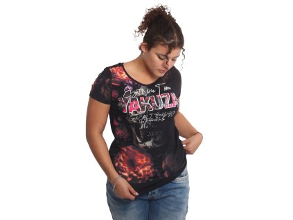 Dámské triko Yakuza Glow Curved Crew 25116 black (Velikost XS)