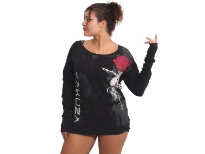 Dámské triko s dlouhým rukávem Yakuza Rose Scratch 25109 black (Velikost S)