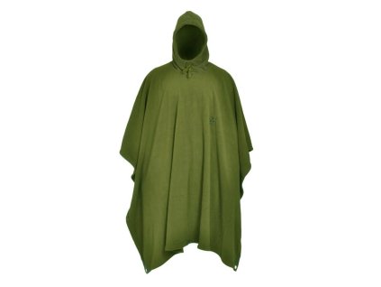 Pončo FLEECE se stahovací kapucí ZELENÉ