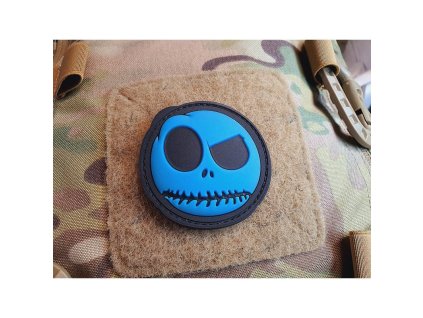 Nášivka NIGHTMARE SMILEY plast GLOW IN THE DARK MODRÁ