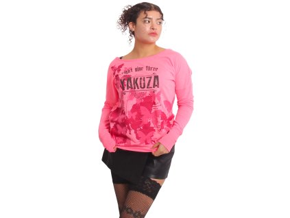 Dámské triko Yakuza Butterfly Reign Urban 25132 neon pink (Velikost S)