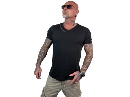 Pánské triko Yakuza Bare Regular Basic V-Neck 25049 black (Velikost S)