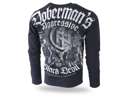 Pánské triko s dlouhým rukávem Dobermans Aggressive BLACK DEVIL II LS198A (Velikost M)