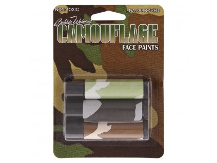 Maskovací barvy WOODLAND (černá, hnědá, zelená)