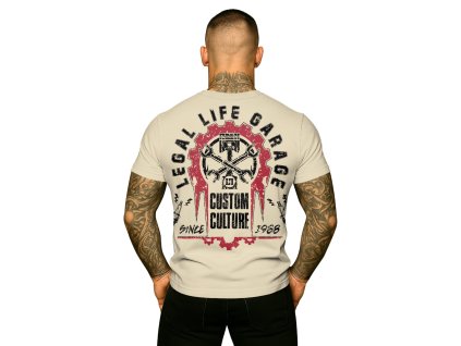 Pánské triko LEGAL LIFE Garage cream (Velikost M)