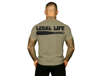 Pánské triko LEGAL LIFE Baseball Legend khaki (Velikost M)