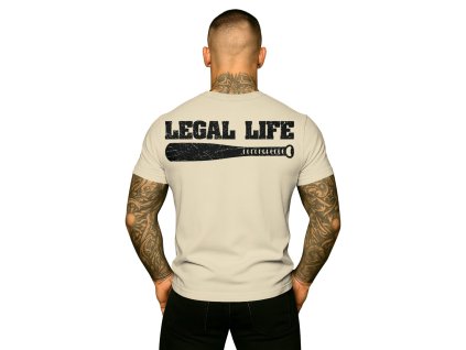 Pánské triko LEGAL LIFE Baseball Legend cream (Velikost M)