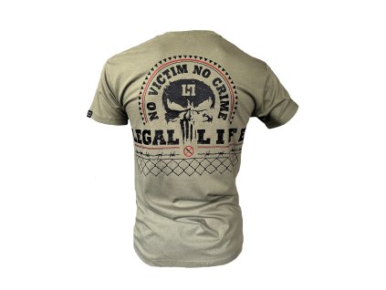 Pánské triko LEGAL LIFE No Victim No Crime khaki