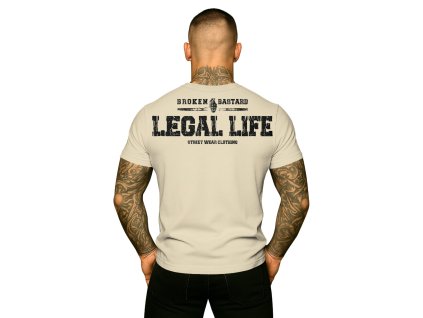 Pánské triko LEGAL LIFE Broken Bastard cream (Velikost M)
