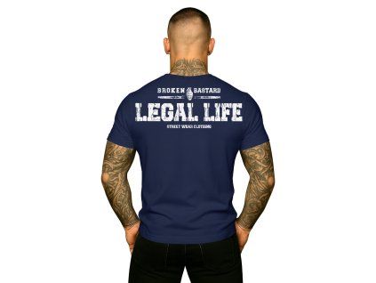 Pánské triko LEGAL LIFE Broken Bastard navy (Velikost M)