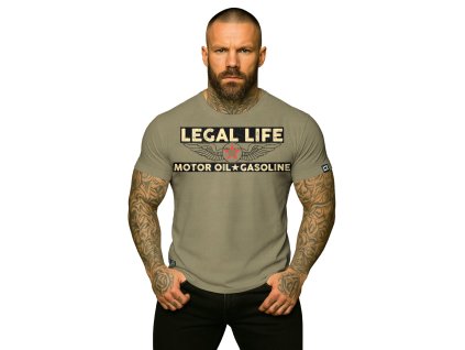 Pánské triko LEGAL LIFE Gasoline khaki (Velikost M)