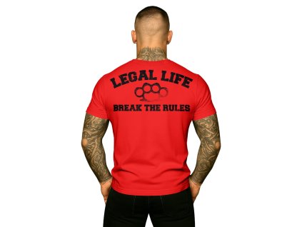 Pánské triko LEGAL LIFE Break The Rules red (Velikost L)
