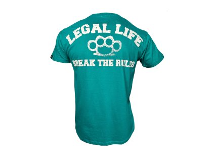 Pánské triko LEGAL LIFE Break The Rules smaragd (Velikost M)