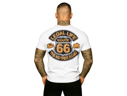 Pánské triko LEGAL LIFE Route 66 white (Velikost M)