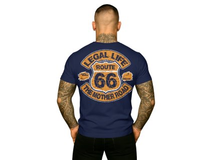 Pánské triko LEGAL LIFE Route 66 french navy (Velikost M)
