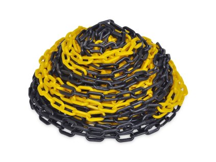 Řetěz 10mm 25m ČERNO-ŽLUTÝ
