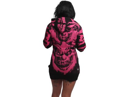 Dámská mikina Yakuza Crashed Skull Allover Long Zip 24103 black (Velikost S)