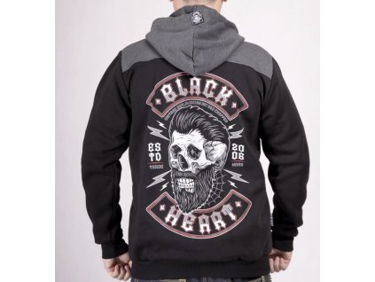 Pánská mikina Black Heart BEARD SKULL (Velikost M)