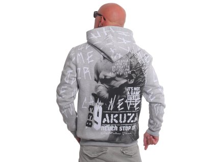 Pánská mikina Yakuza Never Stop 25007 grey melange (Velikost M)