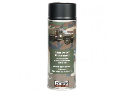 Barva ARMY ve spreji 400ml RAL 9021 ČERNÁ matná