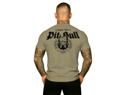 Pánské triko LEGAL LIFE PitBull khaki (Velikost M)