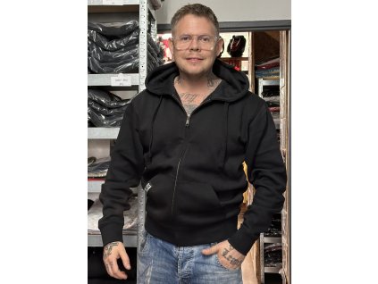 Pánská mikina se zipem a kapucí LEGAL LIFE Total Basic Black (Velikost M)
