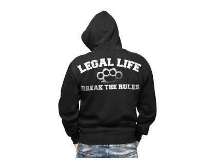 Pánská mikina s kapucí LEGAL LIFE Break the rules black