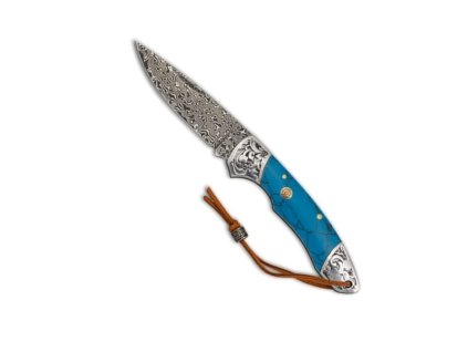 Nůž zavírací BLUE LAKE hladké ostří damašková ocel