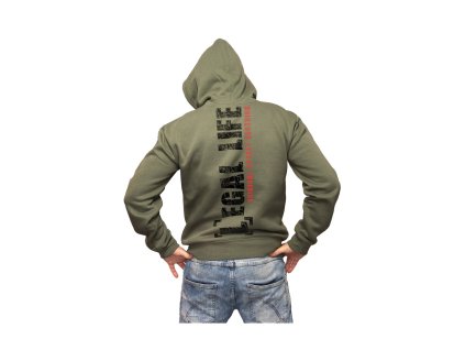 Pánská mikina s kapucí LEGAL LIFE Pitbull khaki