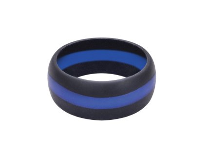 Prsten silikonový MODRÁ linka (velikost 10)