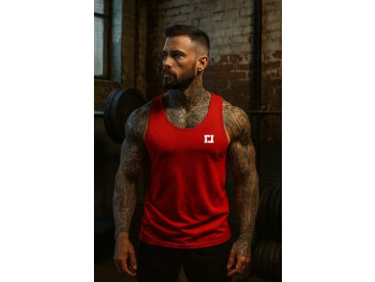 Pánské tílko Legal Life Gym Basic Red (Velikost M)