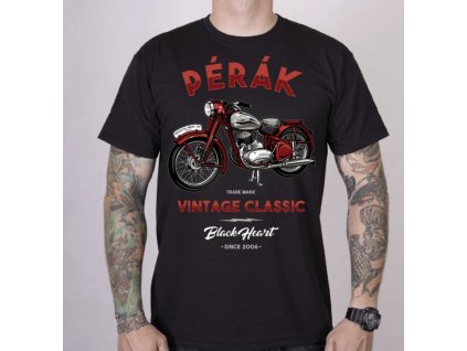 Motorkářské Triko BLACK HEART PÉRÁK (Velikost M)