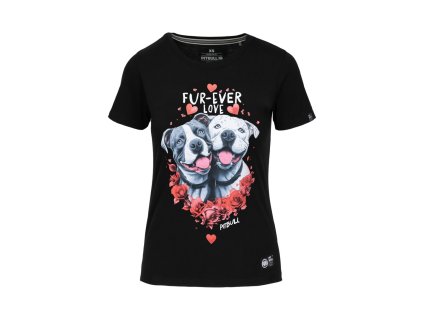 PitBull West Coast - dámské triko FUR EVER LOVE černé (Velikost XS)