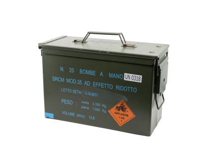 Bedna italská na munici kovová BMI 34x23x14 použitá