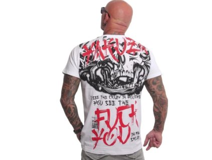 Pánské triko Yakuza Horned FU Regular 25030 white (Velikost XL)