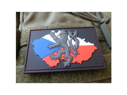 Nášivka ČESKÁ REPUBLIKA + LEV plast velcro BAREVNÁ