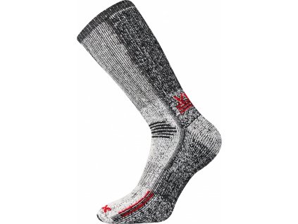 Ponožky ORBIT merino vlna, COOLMAX® ŠEDO/ČERVENÉ (velikost 35-38)