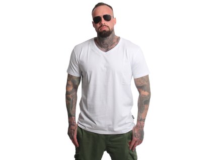 Pánské triko Yakuza Bare Regular Basic V-Neck 25049 white