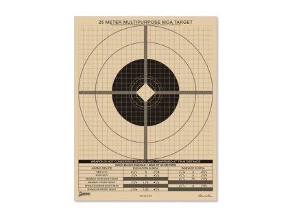 Terč voděodolný TRUE-MOA, MULTIPURPOSE nastřelovací 25 metrů
