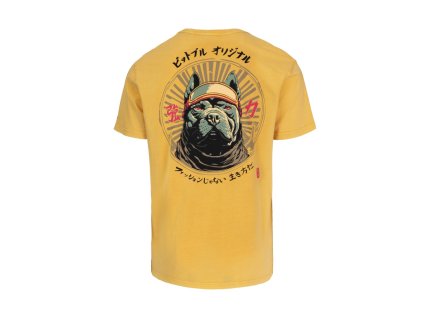 PitBull West Coast - pánské triko MT FUJI washed žluté (Velikost M)