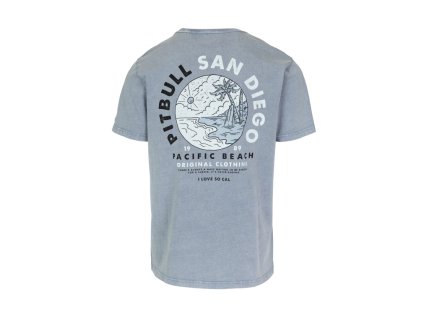 PitBull West Coast - pánské triko PLANET SURF washed světle modré (Velikost M)