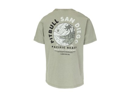 PitBull West Coast - pánské triko PLANET SURF washed béžové (Velikost M)