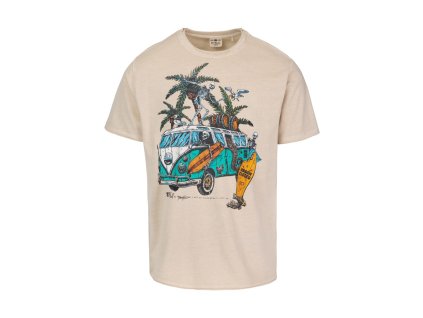 PitBull West Coast - pánské triko OPEN BEACH béžové (Velikost M)