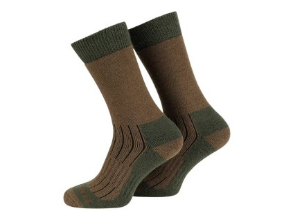 Ponožky outdoor MERINO HNĚDOZELENÉ (velikost 35-38)