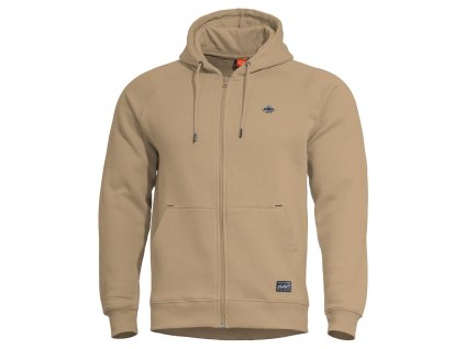 Mikina PHAETON se zipem a kapucí TAN BROWN (velikost L)