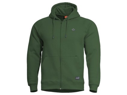 Mikina PHAETON se zipem a kapucí SPRINGBOK GREEN (velikost 3XL)